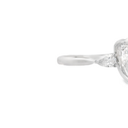 3 Stone Pear Shape Lab Grown Diamond Engagement Ring with Diamond Accents