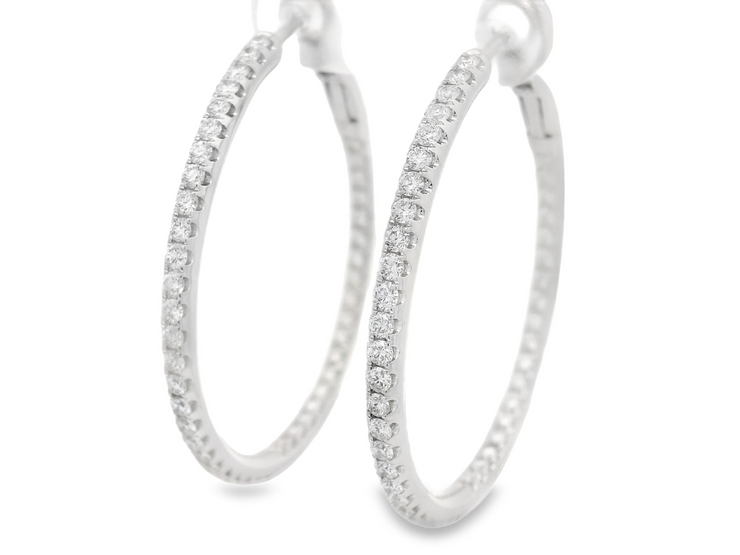 DIAMOND IN & OUT HOOP EARRINGS - 2 CT