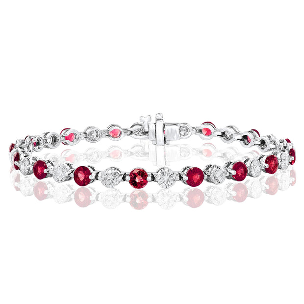 Ruby & Diamond Tennis Bracelet - 8 1/2 Ct