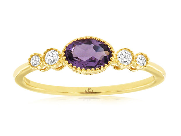 AMETHYST & DIAMOND RING