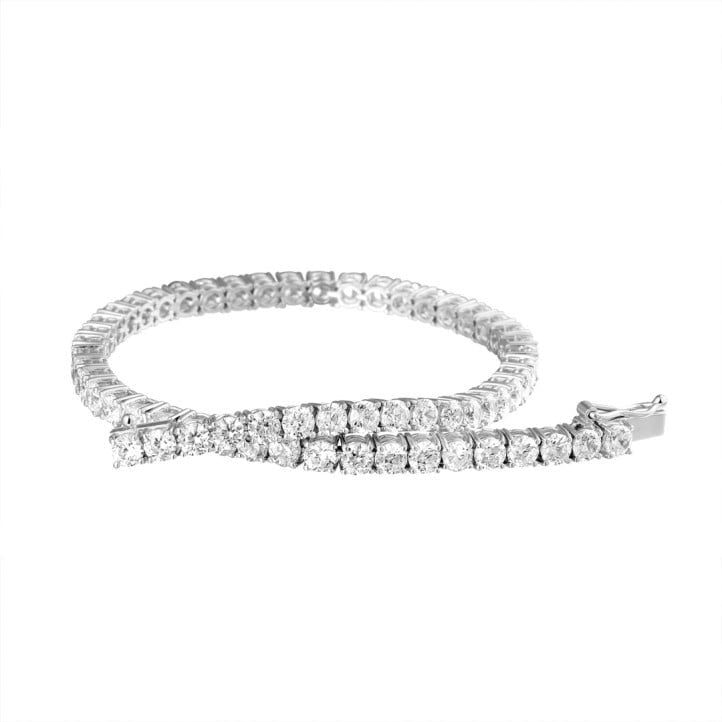 White Gold Tennis Bracelet - 9 Ct