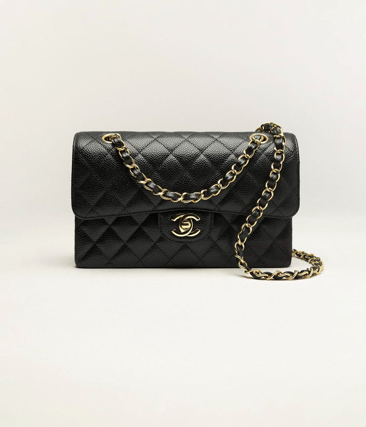 CHANEL BLACK CAVIAR MEDIUM FLAP CLASSIC HANDBAG