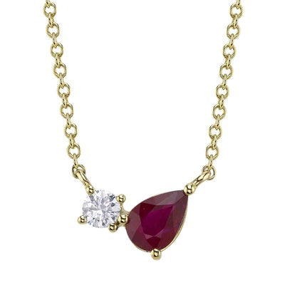 SHY CREATION - RUBY & DIAMOND PENDANT