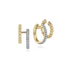 Gabriel & Co - Double Hoop Diamond Earrings