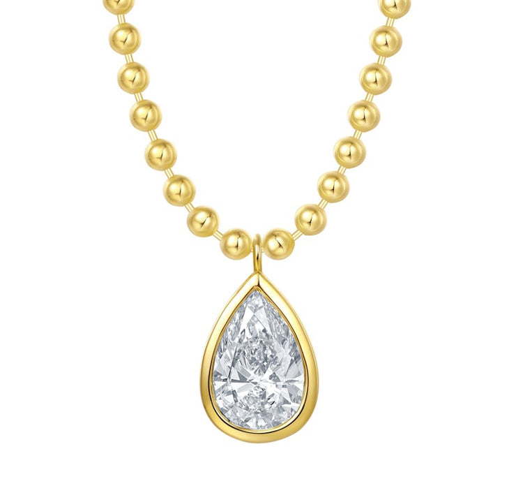 PEAR SHAPED DIAMOND SOLITAIRE PENDANT - 1 TCW