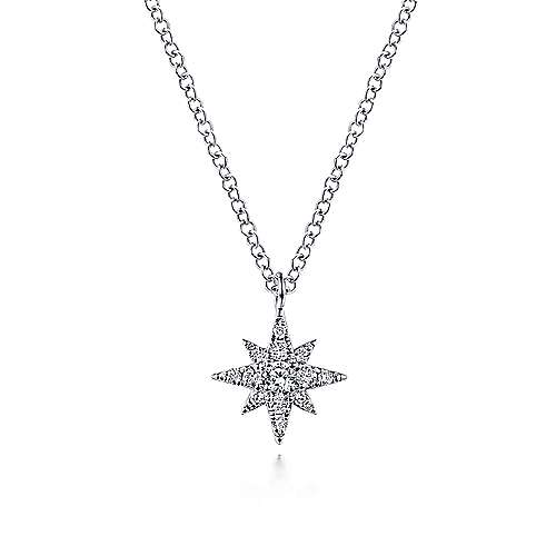 GABRIEL & CO - PAVE DIAMOND STAR PENDANT