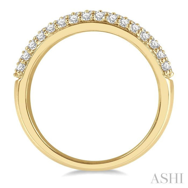 ASHI - 3 ROW PAVE DIAMOND BAND