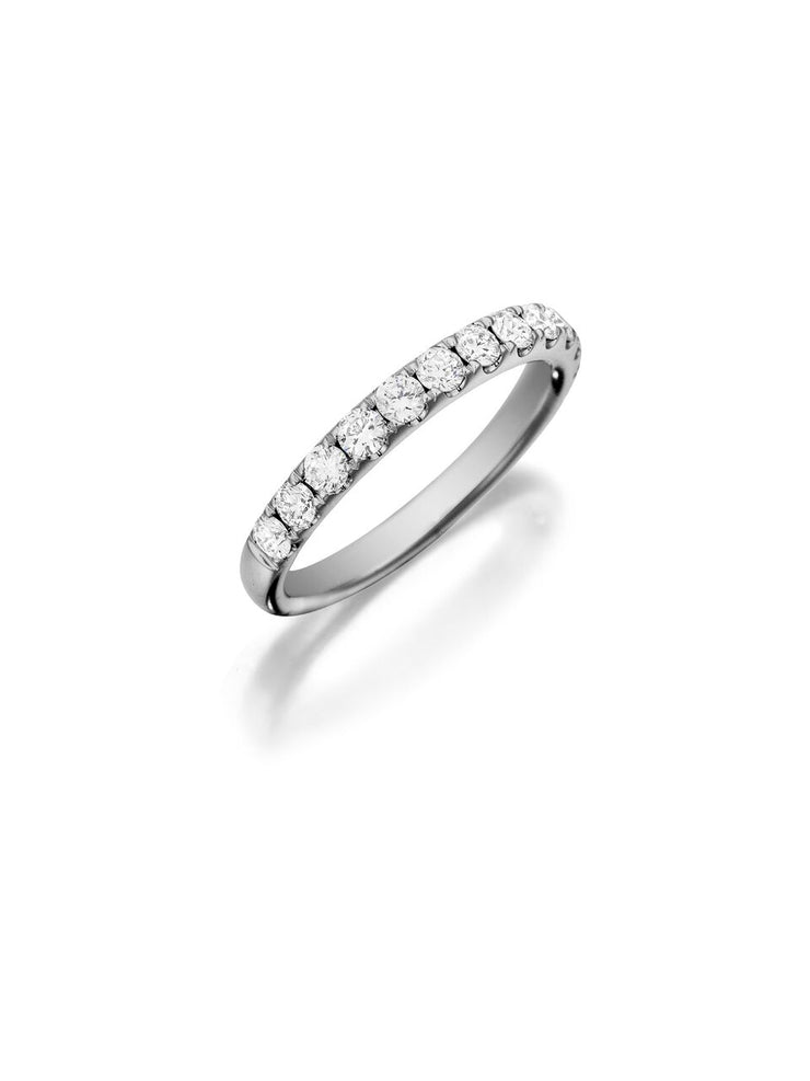 HENRI DAUSSI - WHITE GOLD PAVE DIAMOND BAND