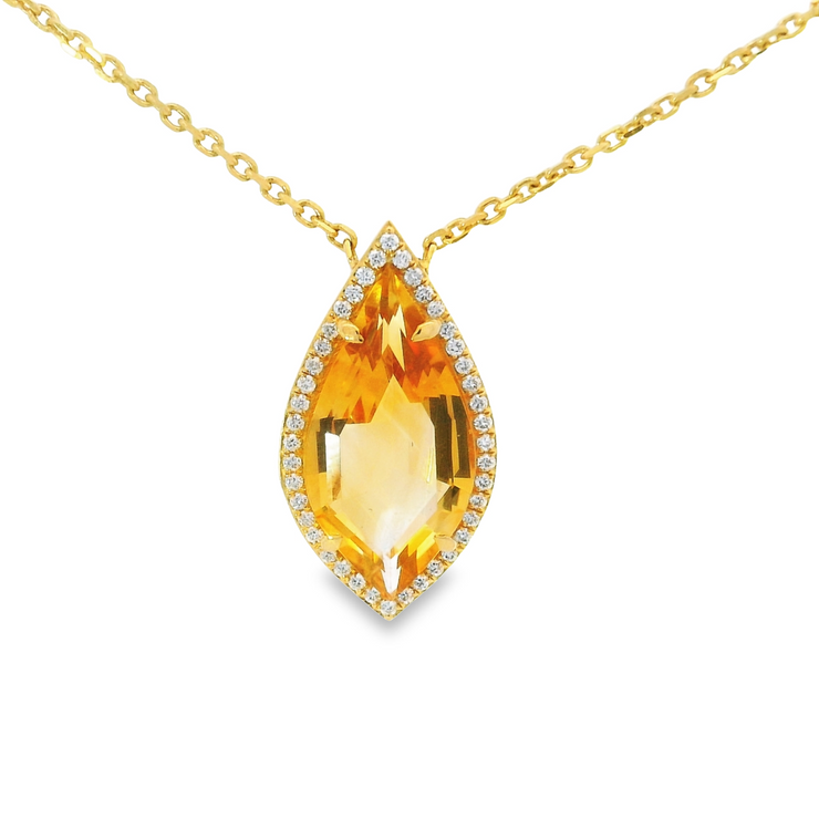 CITRINE & DIAMOND NECKLACE