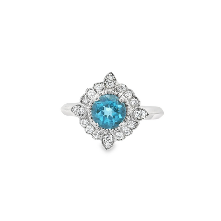 ART DECO BLUE TOPAZ RING