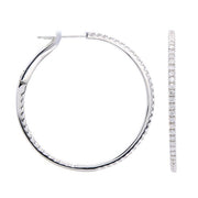 DIAMOND IN & OUT HOOP EARRINGS - 3/4 CT