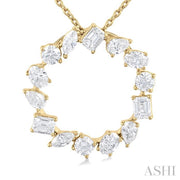 ASHI - MULTI SHAPE DIAMOND CIRCLE PENDANT