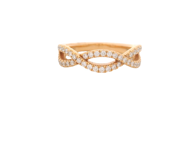 HENRI DAUSSI - ROSE GOLD DIAMOND INFINITY DESIGN RING