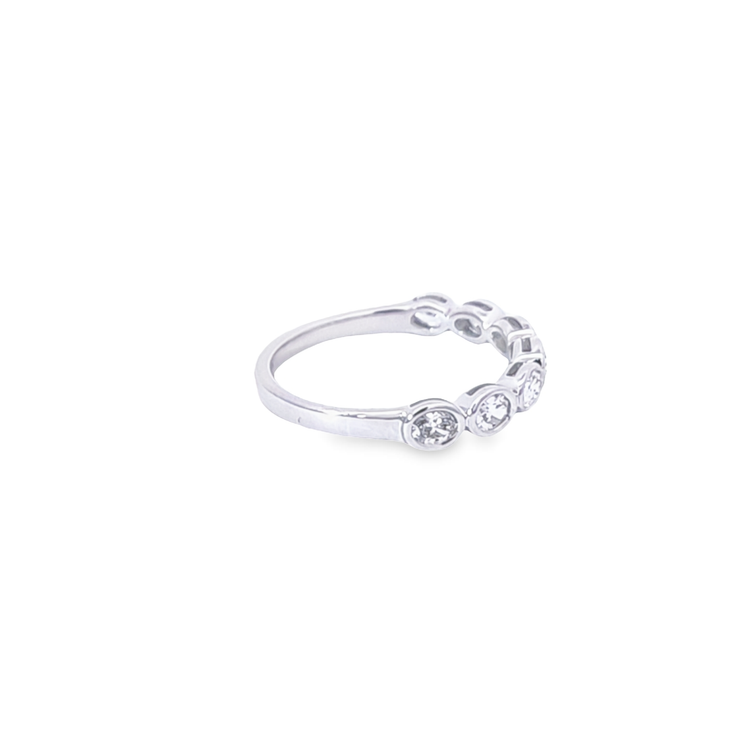 EAST WEST BEZEL SET OVAL DIAMOND BAND