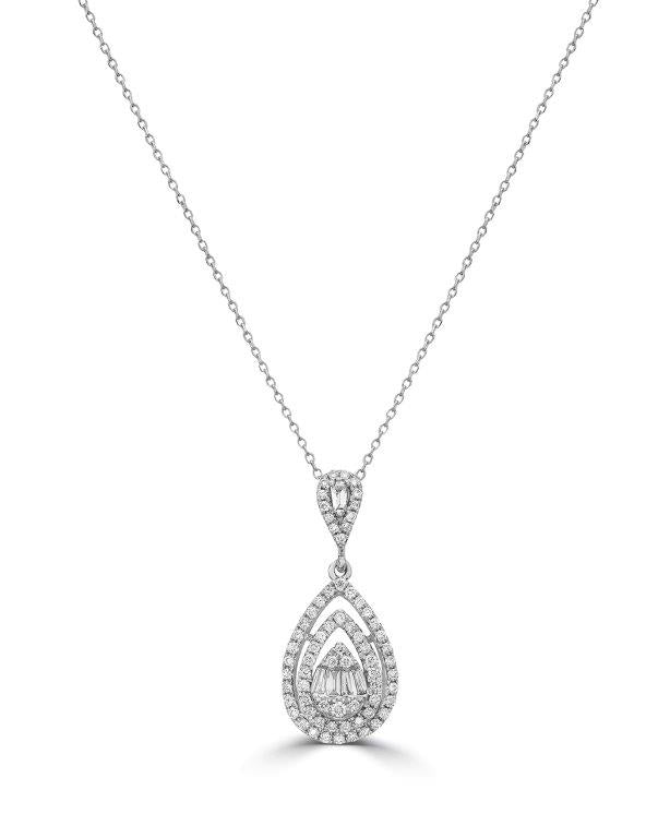 PEAR SHAPE CLUSTER DIAMOND PENDANT