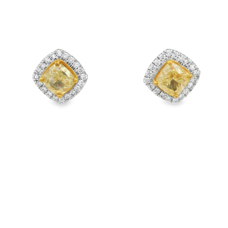 YELLOW DIAMOND POST EARRINGS