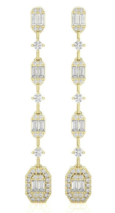 DIAMOND CLUSTER DANGLE EARRINGS