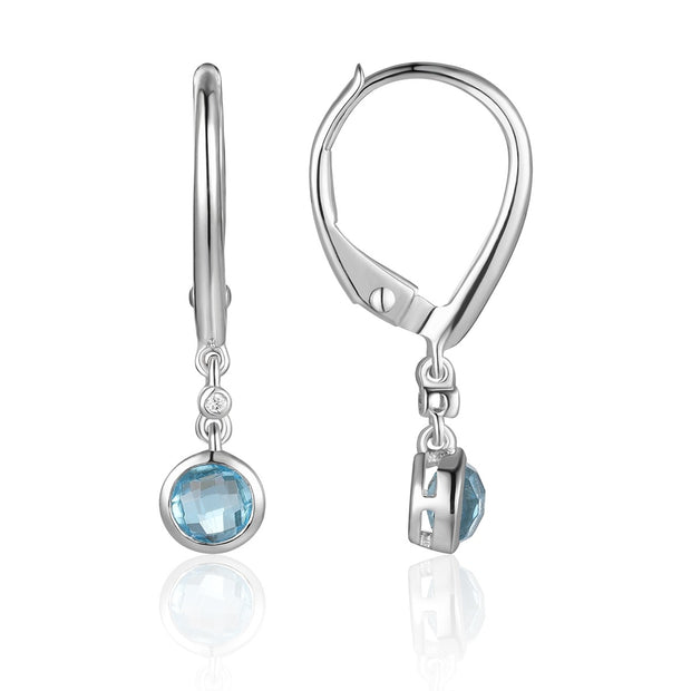 LUVENTE - BLUE TOPAZ & DIAMOND EARRINGS