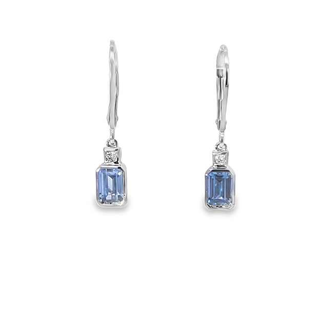 AQUAMARINE & DIAMOND EARRINGS