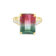 WATERMELON TOURMALINE & DIAMOND RING