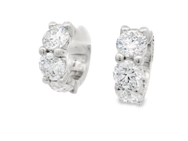 DIAMOND HUGGIE HOOP EARRINGS - 6 1/2 CT