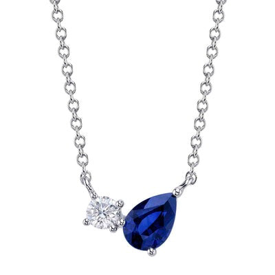 SHY CREATION - SAPPHIRE & DIAMOND PENDANT