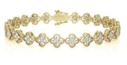 CLOVER CLUSTER DIAMOND TENNIS BRACELET