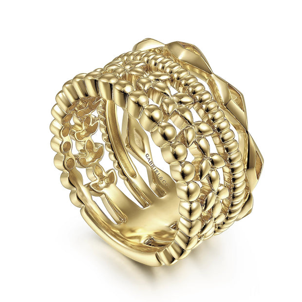 GABRIEL & CO - Multi Row Wide Ring