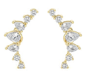 PEAR DIAMOND EAR CRAWLER EARRINGS