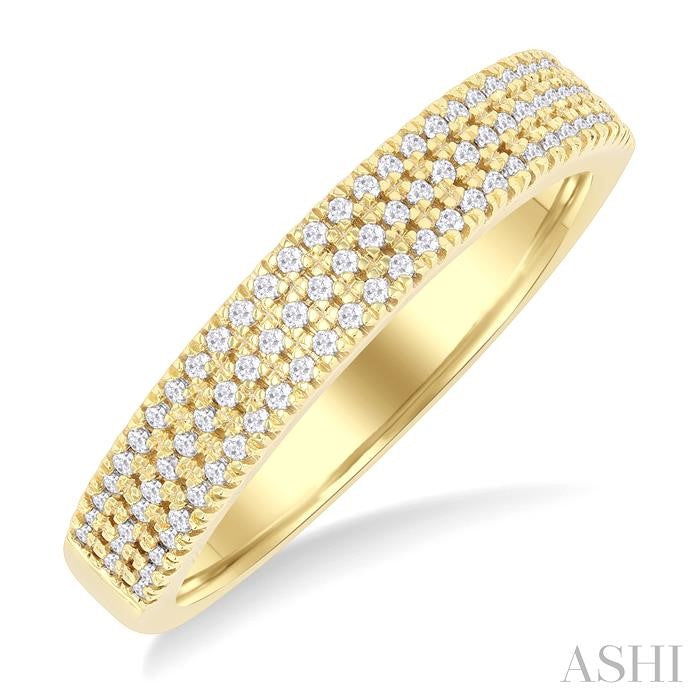 ASHI - 3 ROW PAVE DIAMOND BAND