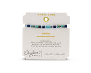 Skylar Paige - TEACHER - Morse Code Tila Beaded Bracelet - Bohemian Blue