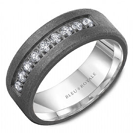 CROWN RING – MENS TANTALUM DIAMOND WEDDING BAND