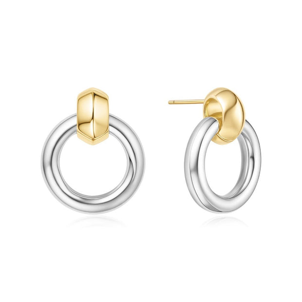 Ania Haie - Two Tone Double Interlocking Circles Post Earrings