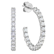 DIAMOND IN & OUT POST HOOP EARRINGS - 1 1/2 CT