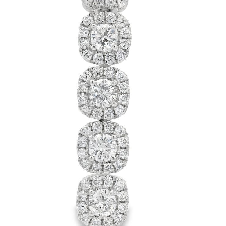 CUSHION SHAPE CLUSTERS DIAMOND TENNIS NECKLACE