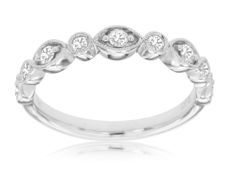 ALTERNATING SHAPES DIAMOND WEDDING BAND – 0.25 TCW