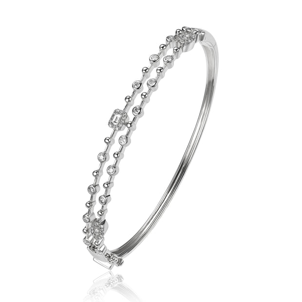 LUVENTE - DOUBLE ROW DIAMOND BANGLE BRACELET