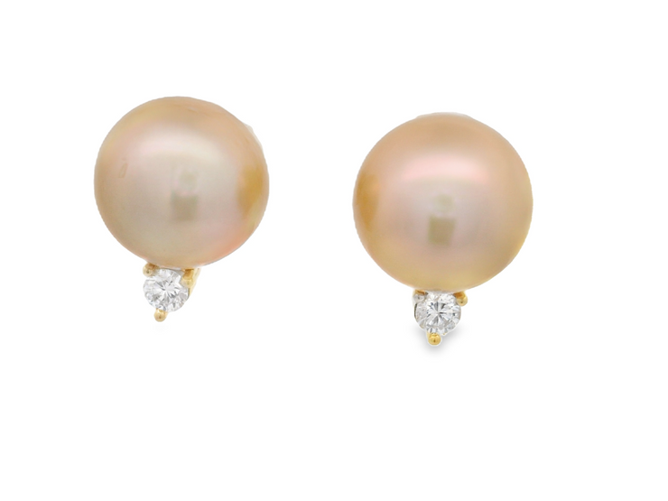 PEARL & DIAMOND STUD EARRINGS