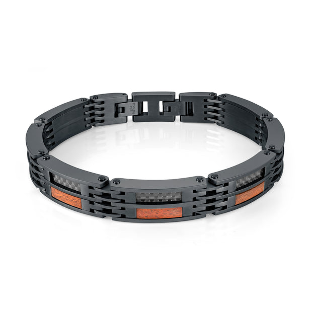 CARBON FIBER & WOOD LINK BRACELET