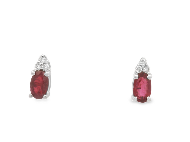 Ruby & Diamond Post Earrings