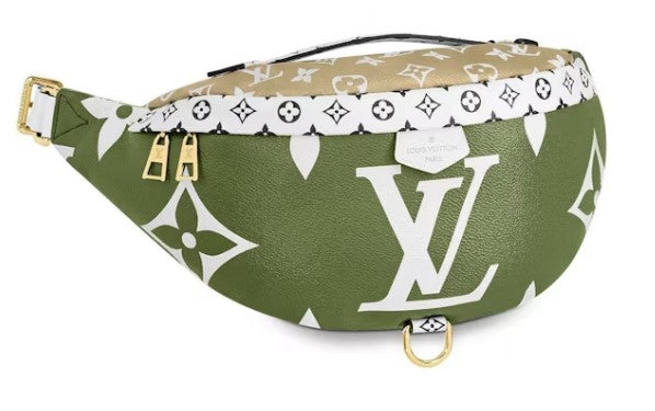 LOUIS VUITTON GREEN & KHAKI GIANT MONOGRAM BUMBAG