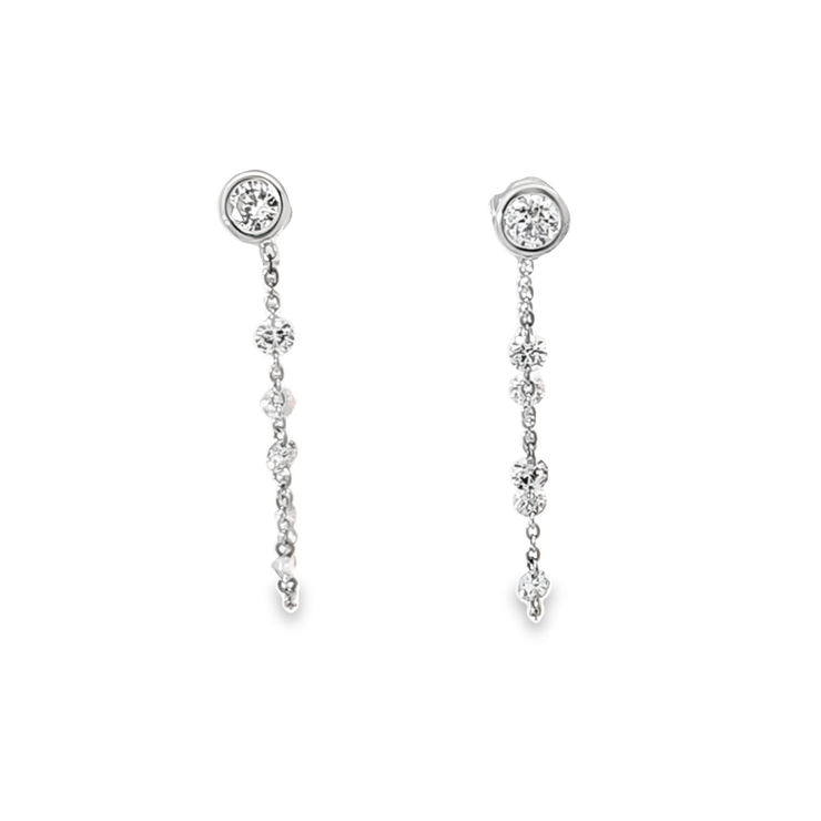 FLOATING DIAMOND CHAIN EARRINGS