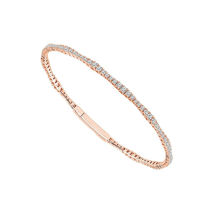 FLEXIBLE GRADUATED DIAMOND BANGLE TENNIS BRACELET