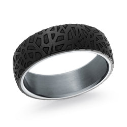 MALO - TANTALUM & CARBON FIBER MENS WEDDING BAND