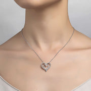 LAFONN- DOUBLE HEART PENDANT NECKLACE