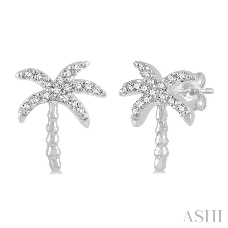 ASHI - DIAMOND PALM TREE EARRINGS