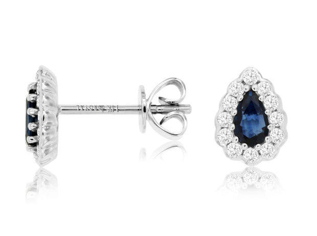 SAPPHIRE & DIAMOND POST EARRINGS