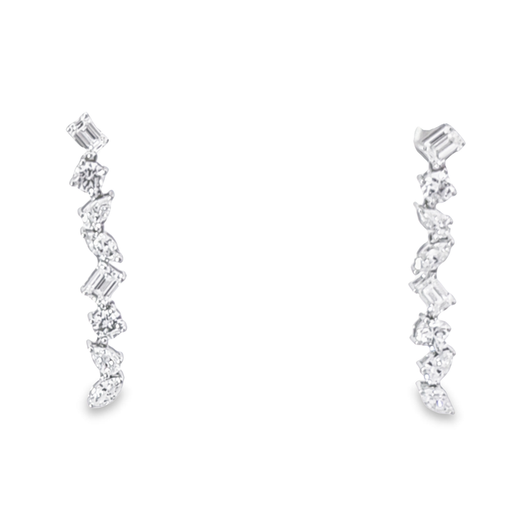 VARIOUS SHAPES DIAMOND DANGLE EARRINGS