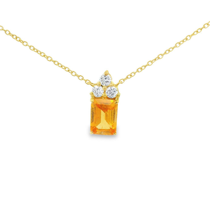 ORANGE GARNET & DIAMOND PENDANT