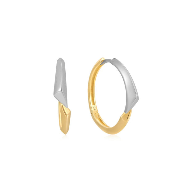 ANIA HAIE - TWO TONE ARROW HOOP EARRINGS